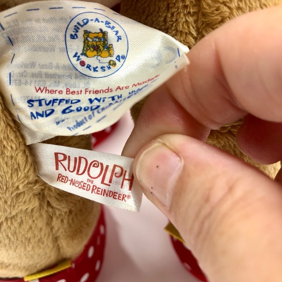 Build A Bear Rudolph LIGHT UP Red Nose & Clarice Plush Dress polka dot shoes - Picture 10 of 16